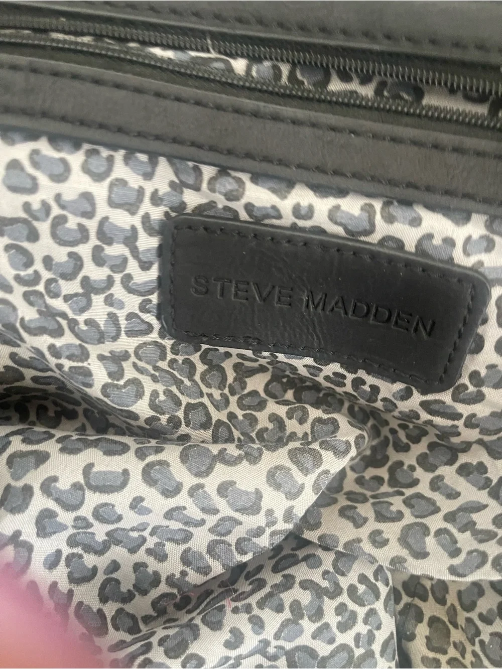 Steve Madden Black Woven Leather-Style Men's Shoulder Bag